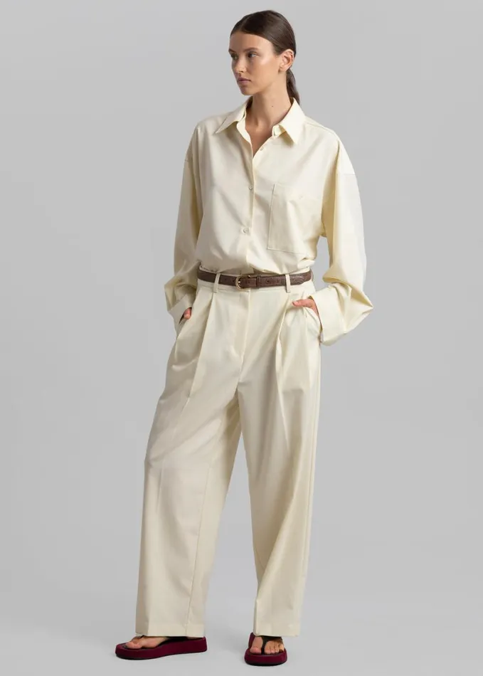 Clothing Women The Frankie Shop Jour Shirt 8211 Cream