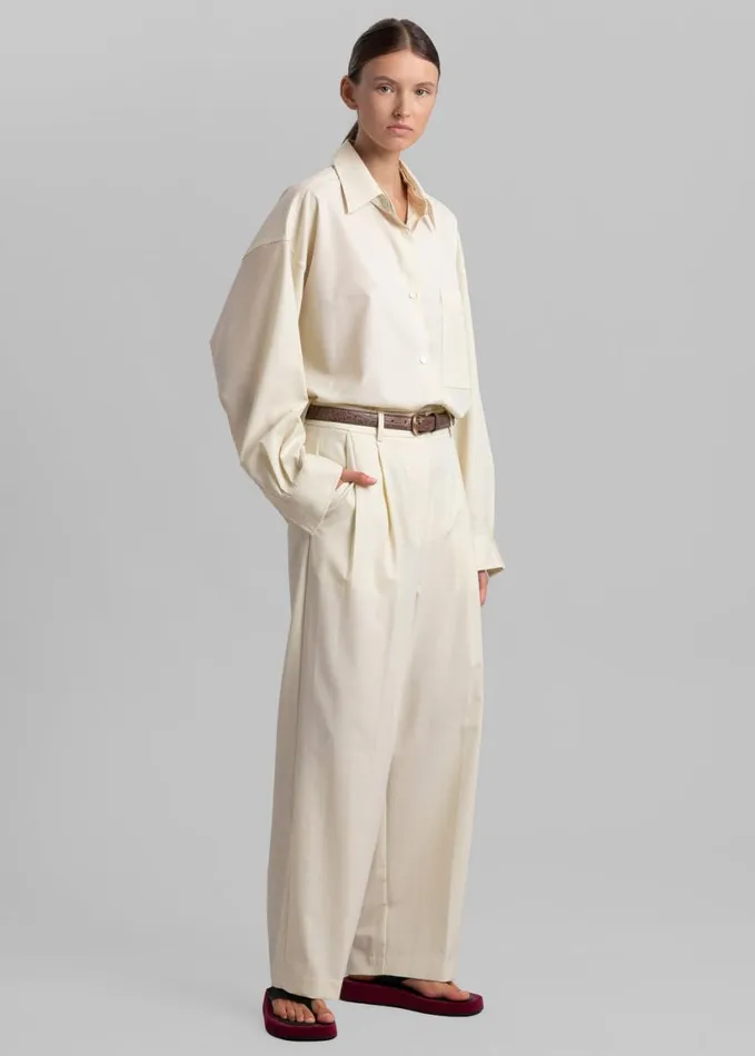 Clothing Women The Frankie Shop Jour Shirt 8211 Cream