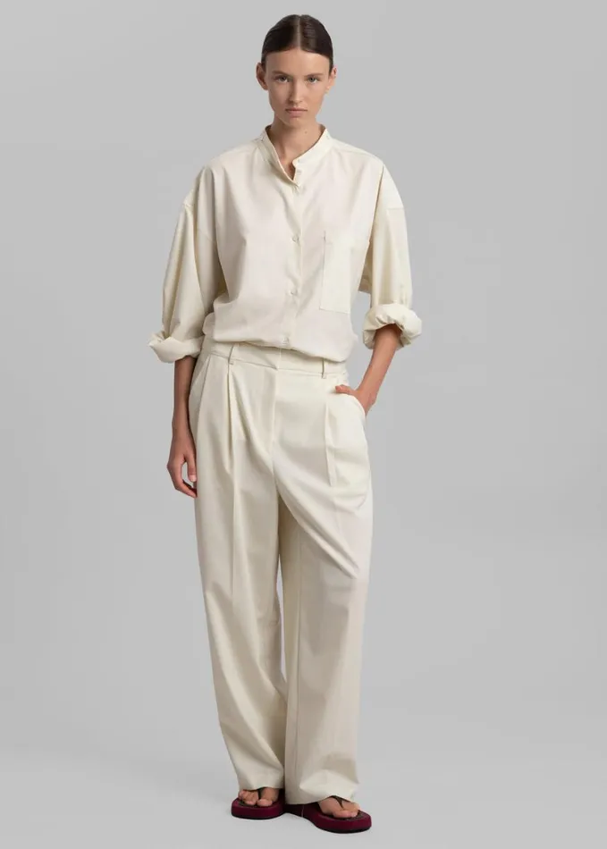 Clothing Women The Frankie Shop Jour Shirt 8211 Cream