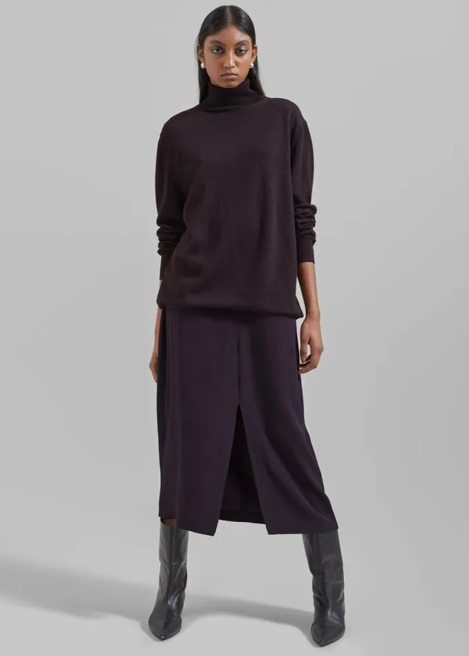 Clothing Women The Frankie Shop Judy Midi Skirt 8211 Dark Plum