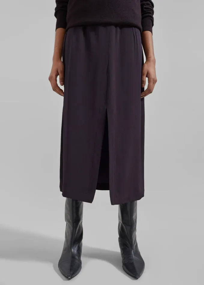 Clothing Women The Frankie Shop Judy Midi Skirt 8211 Dark Plum