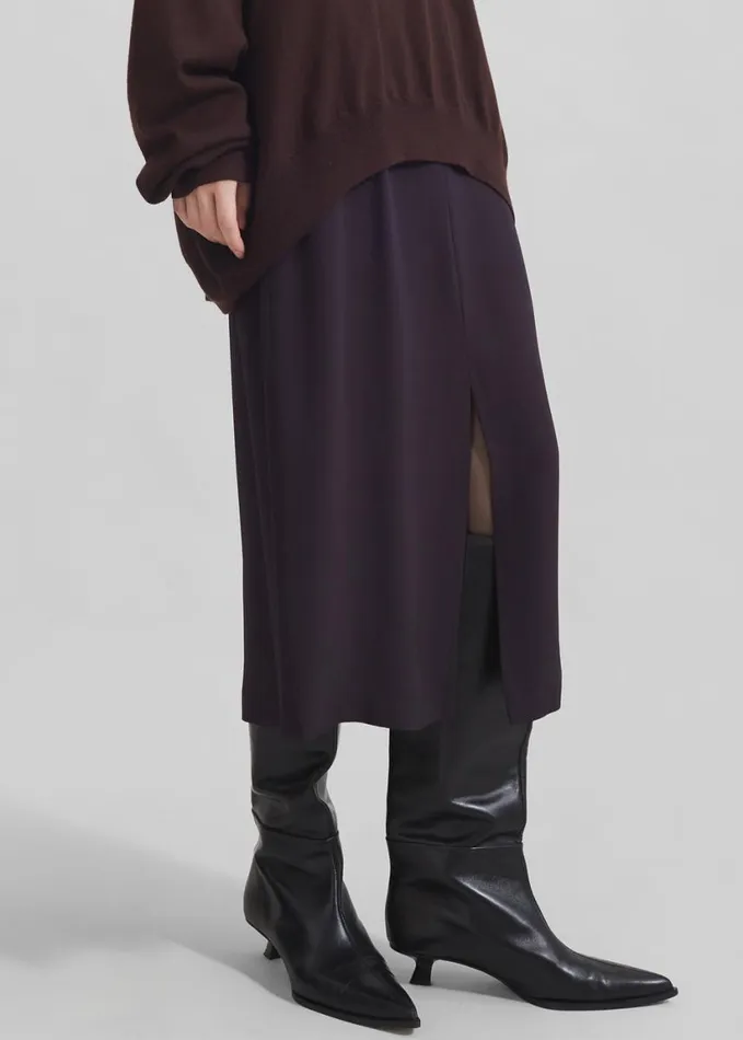 Clothing Women The Frankie Shop Judy Midi Skirt 8211 Dark Plum