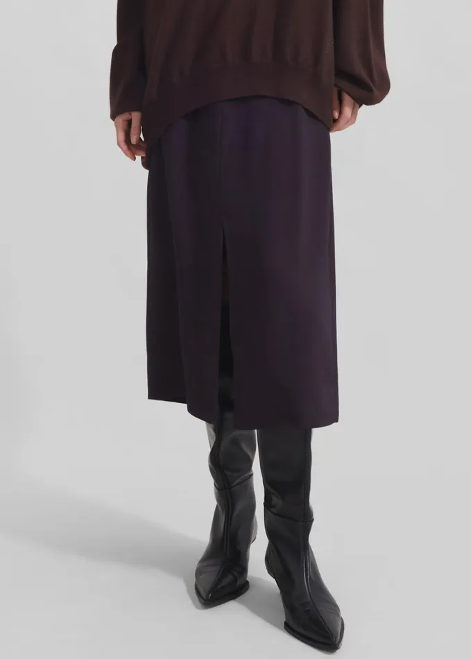 Clothing Women The Frankie Shop Judy Midi Skirt 8211 Dark Plum