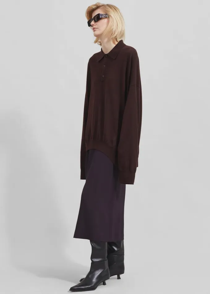 Clothing Women The Frankie Shop Judy Midi Skirt 8211 Dark Plum