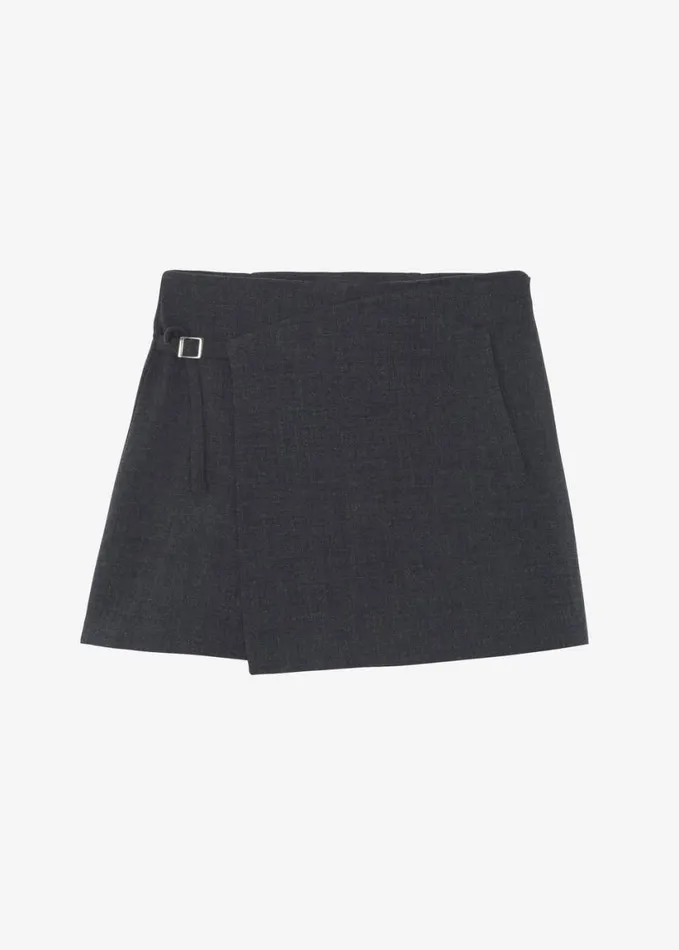 Clothing Women The Frankie Shop Julie Wrap Mini Skort 8211 Charcoal