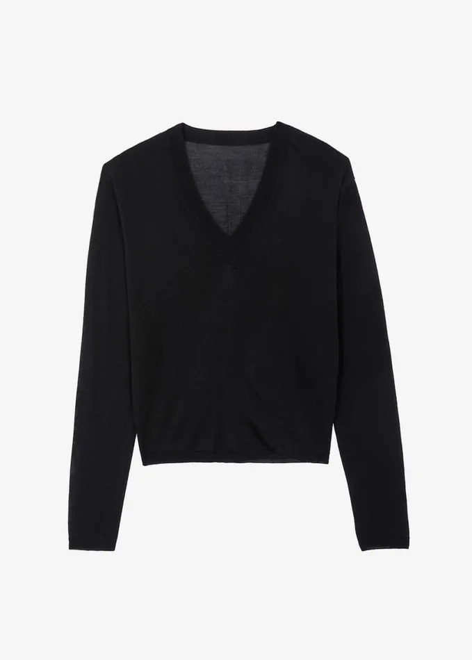 Clothing Women The Frankie Shop Juro VNeck Knit 8211 Black