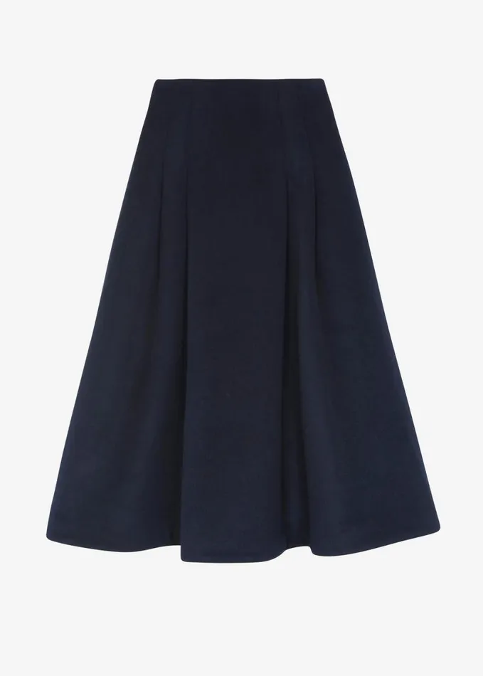 Clothing Women The Frankie Shop Leila Flared Skirt 8211 Navy