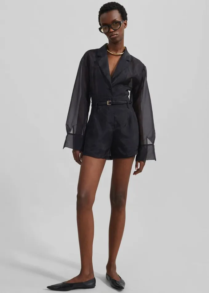 Clothing Women The Frankie Shop Lise Sheer Blazer 8211 Black