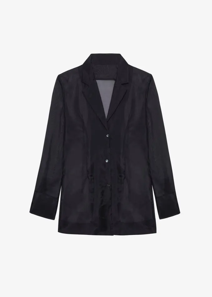 Clothing Women The Frankie Shop Lise Sheer Blazer 8211 Black