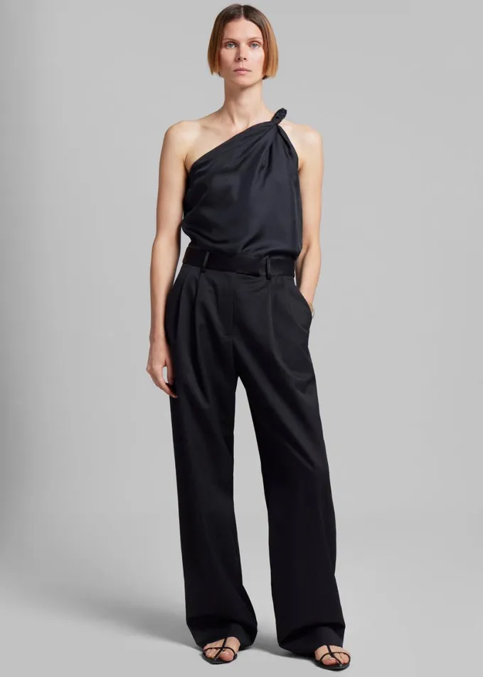 Clothing Women The Frankie Shop Loulou Studio Adiran Top 8211 Black
