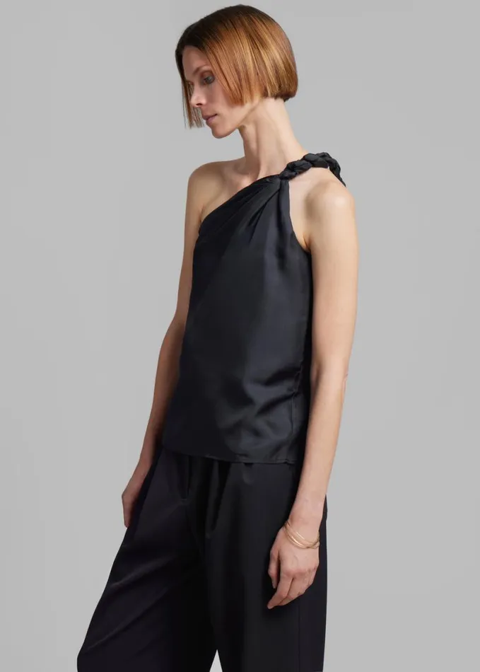 Clothing Women The Frankie Shop Loulou Studio Adiran Top 8211 Black