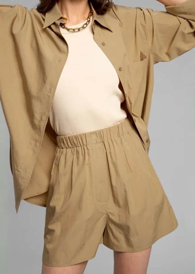 Clothing Women The Frankie Shop Lui Organic Cotton Boxer Short 8211 Sahara