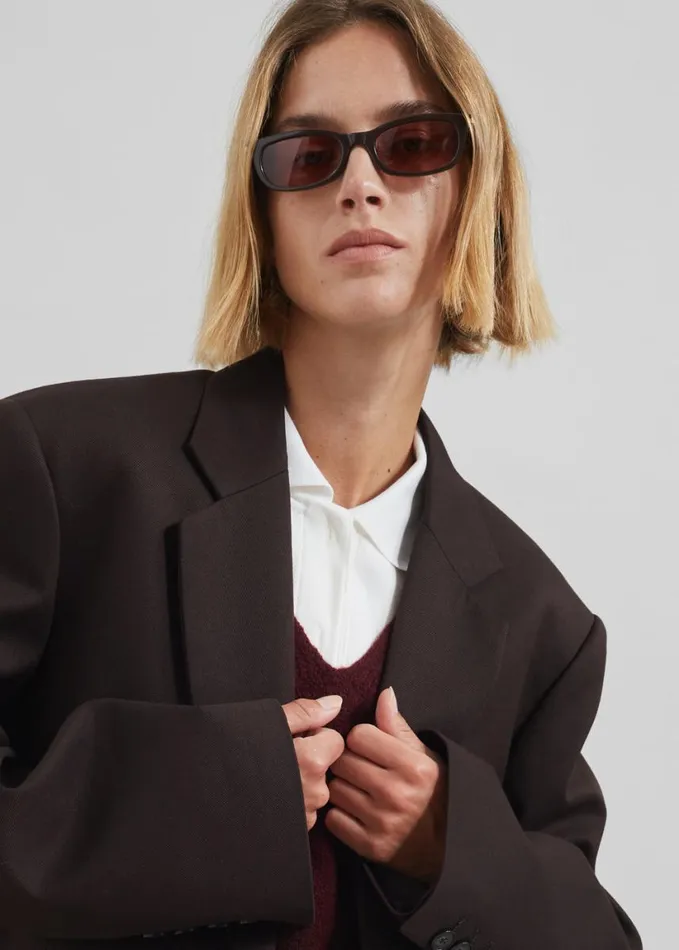 Clothing Women The Frankie Shop Lyra Oversized Blazer 8211 Brown