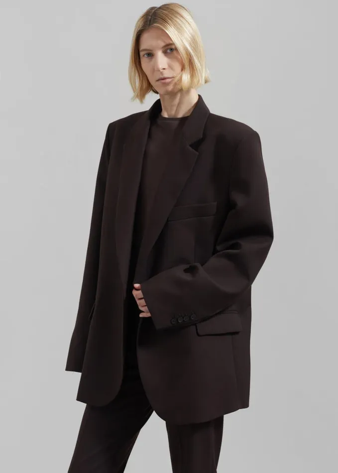 Clothing Women The Frankie Shop Lyra Oversized Blazer 8211 Brown