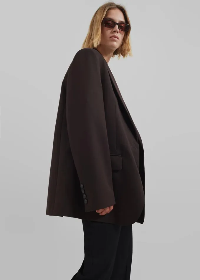 Clothing Women The Frankie Shop Lyra Oversized Blazer 8211 Brown