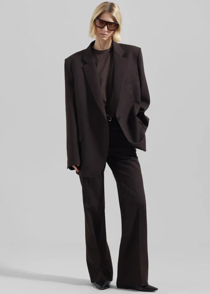 Clothing Women The Frankie Shop Lyra Oversized Blazer 8211 Brown