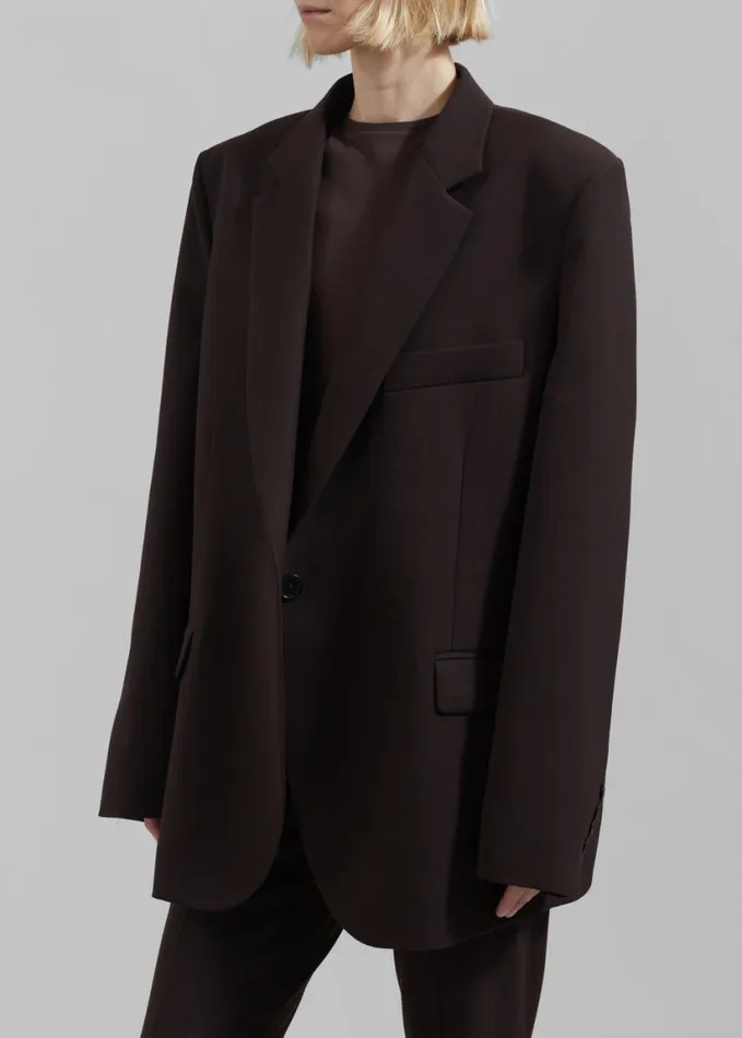 Clothing Women The Frankie Shop Lyra Oversized Blazer 8211 Brown