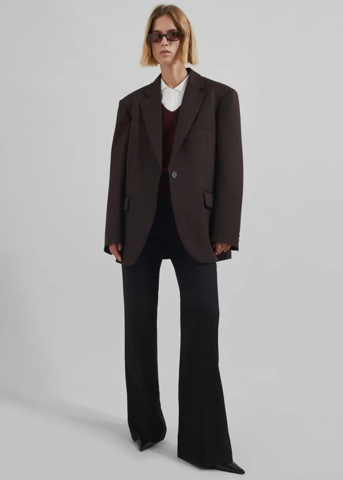 Clothing Women The Frankie Shop Lyra Oversized Blazer 8211 Brown
