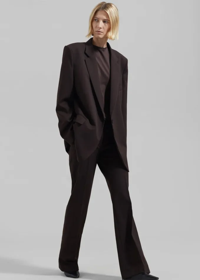 Clothing Women The Frankie Shop Lyra Oversized Blazer 8211 Brown