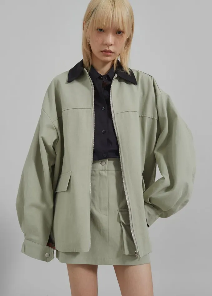 Clothing Women The Frankie Shop Malia Utility Jacket 8211 Khaki