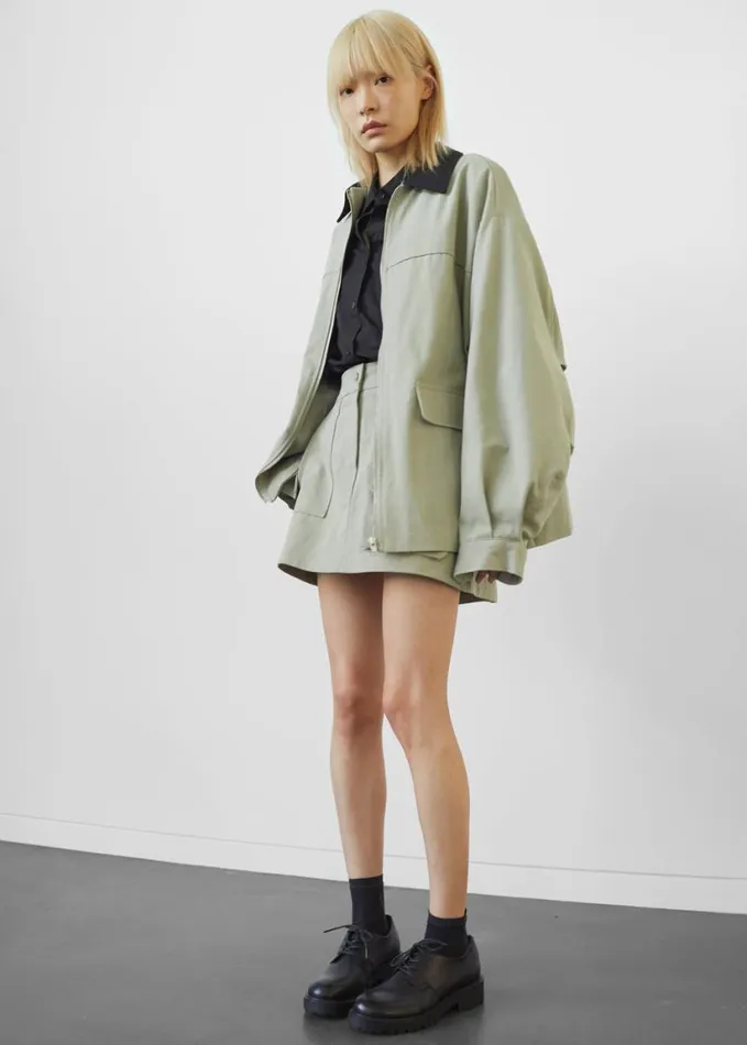 Clothing Women The Frankie Shop Malia Utility Jacket 8211 Khaki