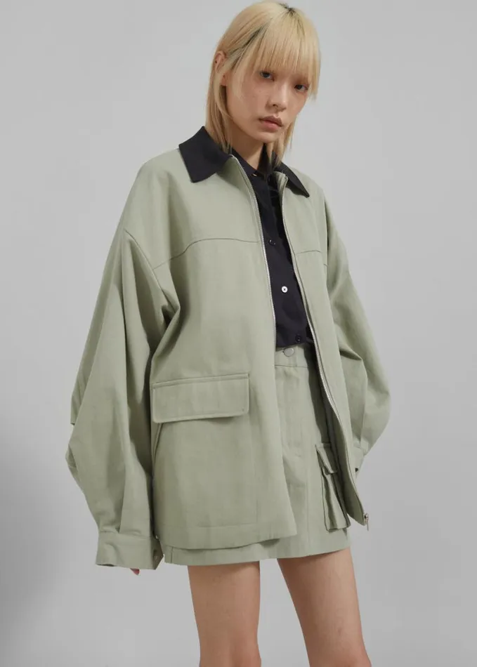 Clothing Women The Frankie Shop Malia Utility Jacket 8211 Khaki