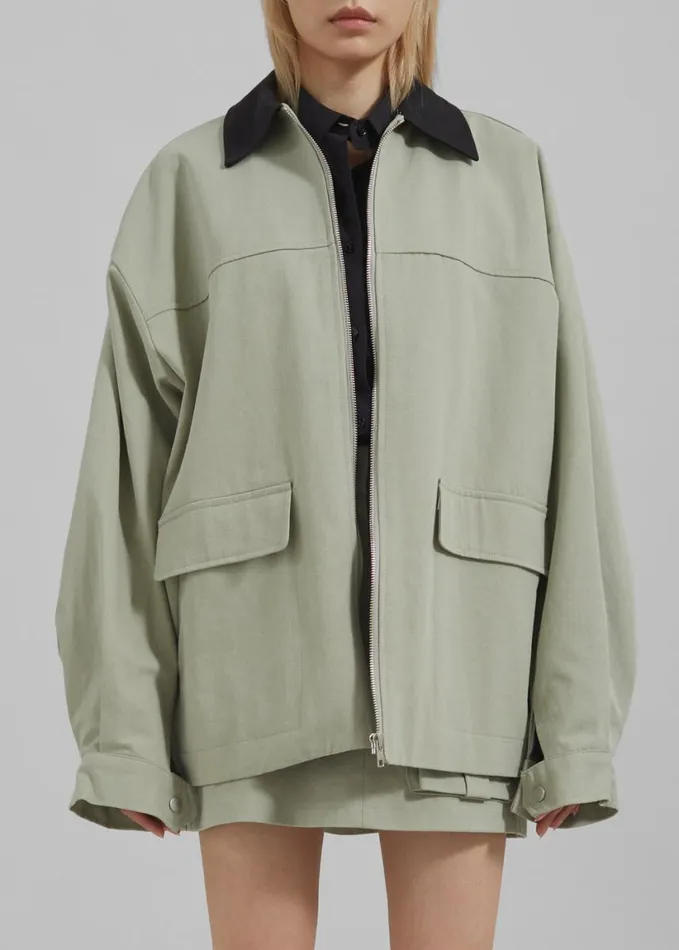 Clothing Women The Frankie Shop Malia Utility Jacket 8211 Khaki