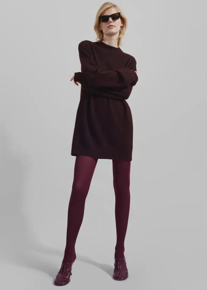 Clothing Women The Frankie Shop Maxime Knit Sweater Dress 8211 Dark Plum