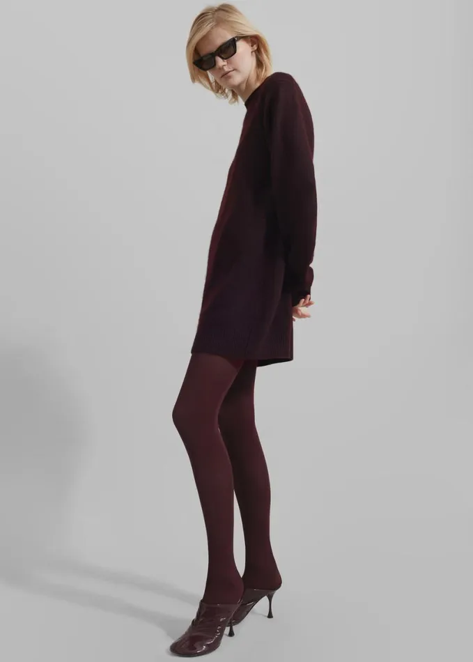 Clothing Women The Frankie Shop Maxime Knit Sweater Dress 8211 Dark Plum