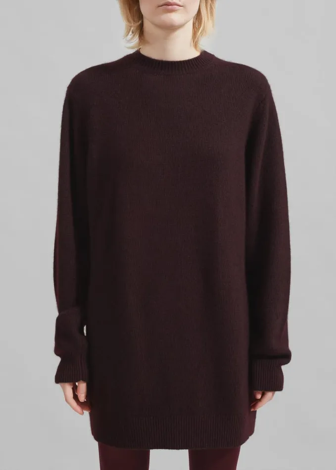 Clothing Women The Frankie Shop Maxime Knit Sweater Dress 8211 Dark Plum