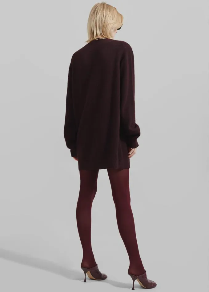 Clothing Women The Frankie Shop Maxime Knit Sweater Dress 8211 Dark Plum