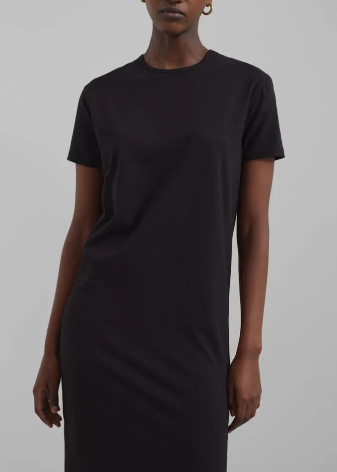 Clothing Women The Frankie Shop Maya TShirt Dress 8211 Black