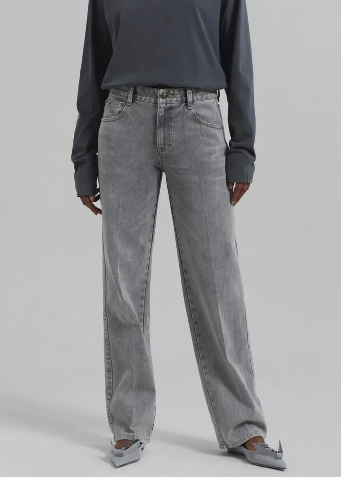 Clothing Women The Frankie Shop Montrose Straight Leg Jeans 8211 Grey Wash