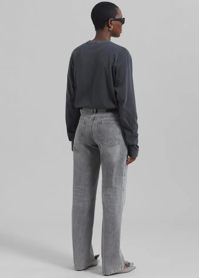 Clothing Women The Frankie Shop Montrose Straight Leg Jeans 8211 Grey Wash