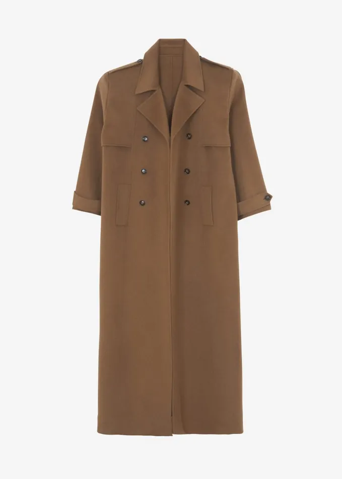 Clothing Women The Frankie Shop Nikola Padded Trench Coat 8211 Camel