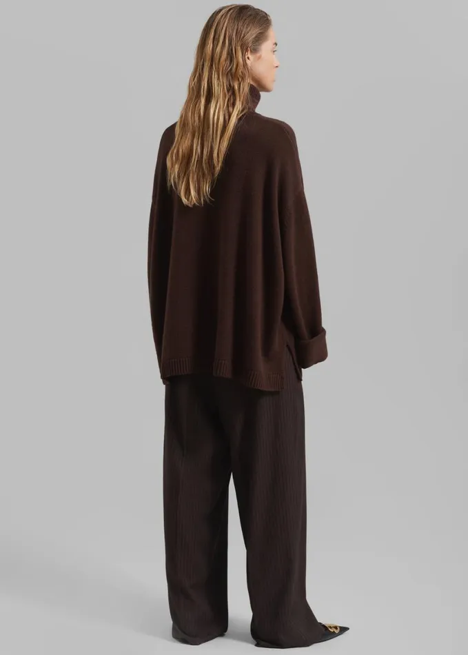 Clothing Women The Frankie Shop Rhea Trapeze Turtleneck 8211 Brown