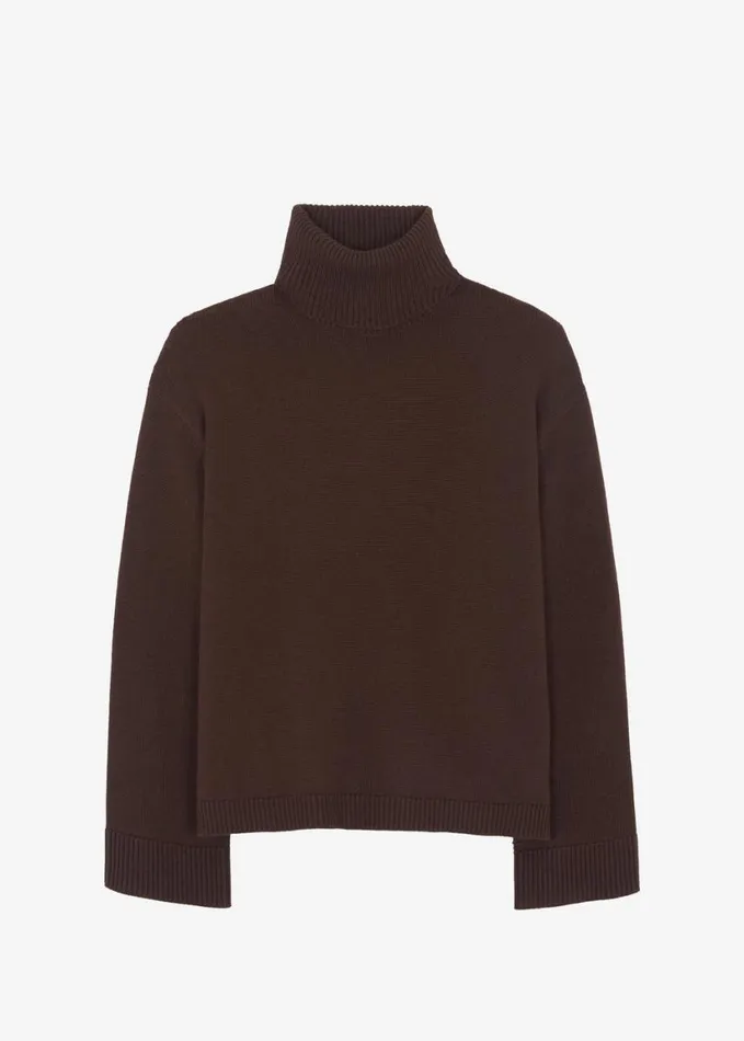 Clothing Women The Frankie Shop Rhea Trapeze Turtleneck 8211 Brown