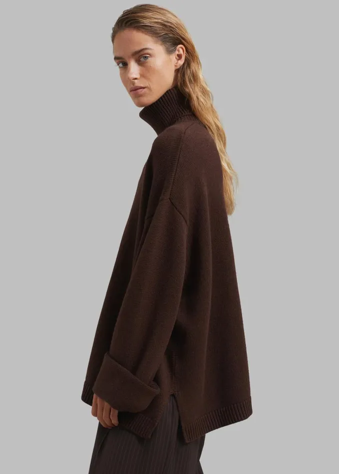 Clothing Women The Frankie Shop Rhea Trapeze Turtleneck 8211 Brown