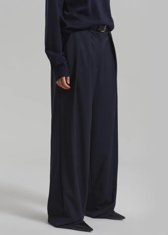 Clothing Women The Frankie Shop Ripley Pleated Trousers 8211 Navy