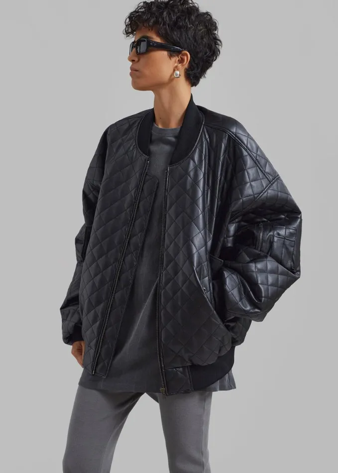 Clothing Women The Frankie Shop Rosalia Quilted Jacket 8211 Black