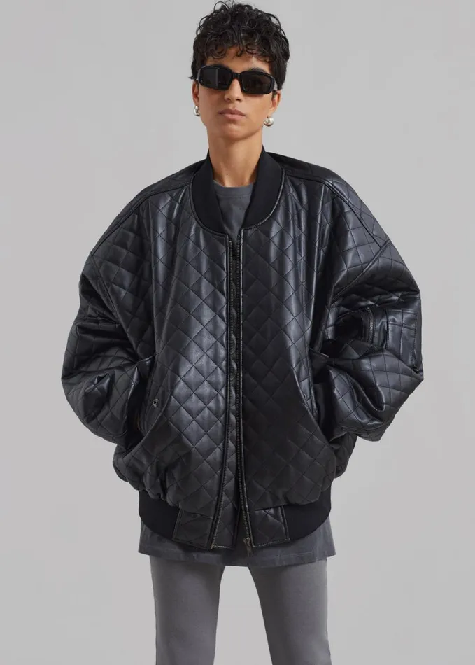 Clothing Women The Frankie Shop Rosalia Quilted Jacket 8211 Black