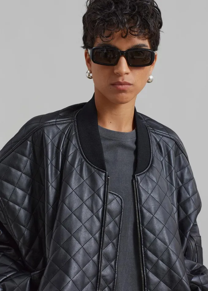 Clothing Women The Frankie Shop Rosalia Quilted Jacket 8211 Black