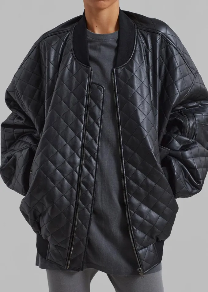 Clothing Women The Frankie Shop Rosalia Quilted Jacket 8211 Black