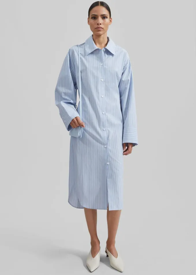 Clothing Women The Frankie Shop Samse Samse Sacata Dress 8211 Brunnera Blue Small St