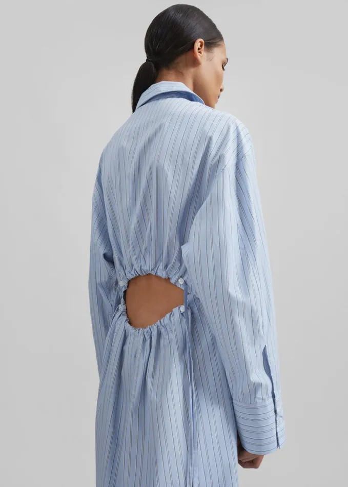 Clothing Women The Frankie Shop Samse Samse Sacata Dress 8211 Brunnera Blue Small St
