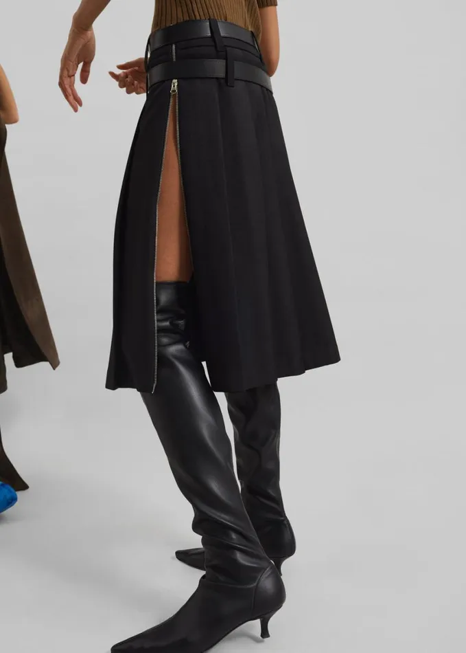 Clothing Women The Frankie Shop Sarina Pleated Skirt 8211 Black