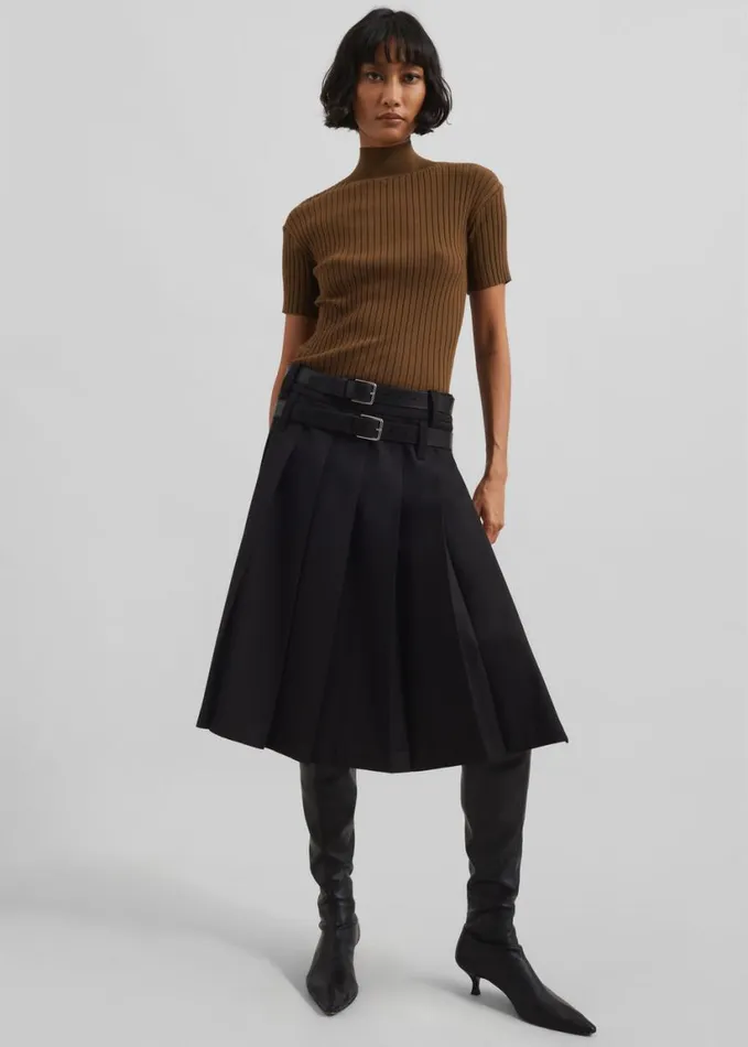Clothing Women The Frankie Shop Sarina Pleated Skirt 8211 Black