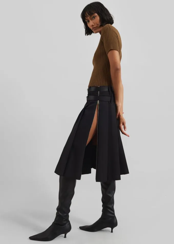 Clothing Women The Frankie Shop Sarina Pleated Skirt 8211 Black