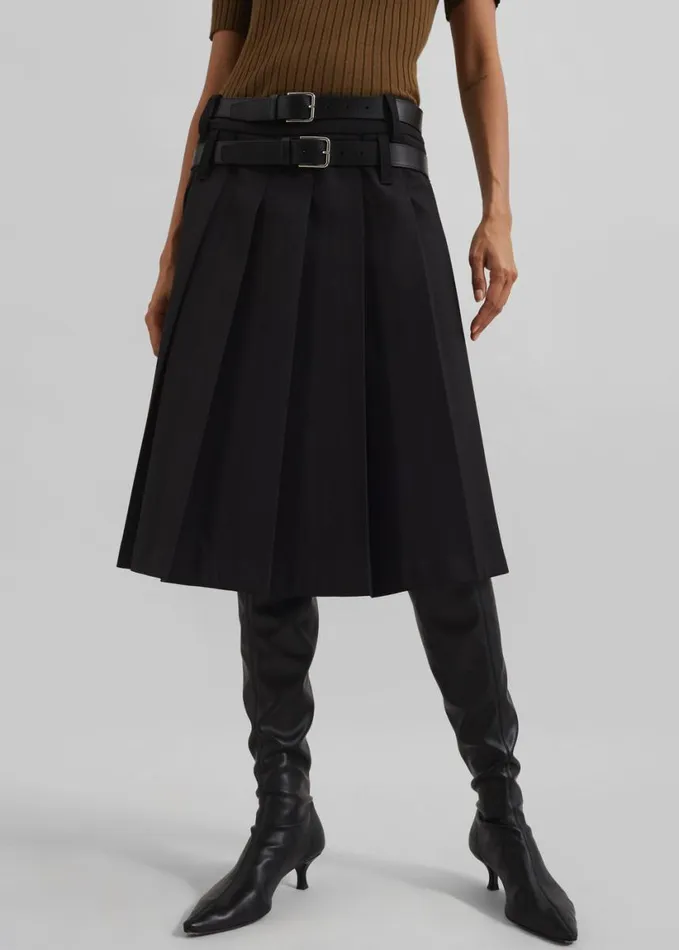 Clothing Women The Frankie Shop Sarina Pleated Skirt 8211 Black