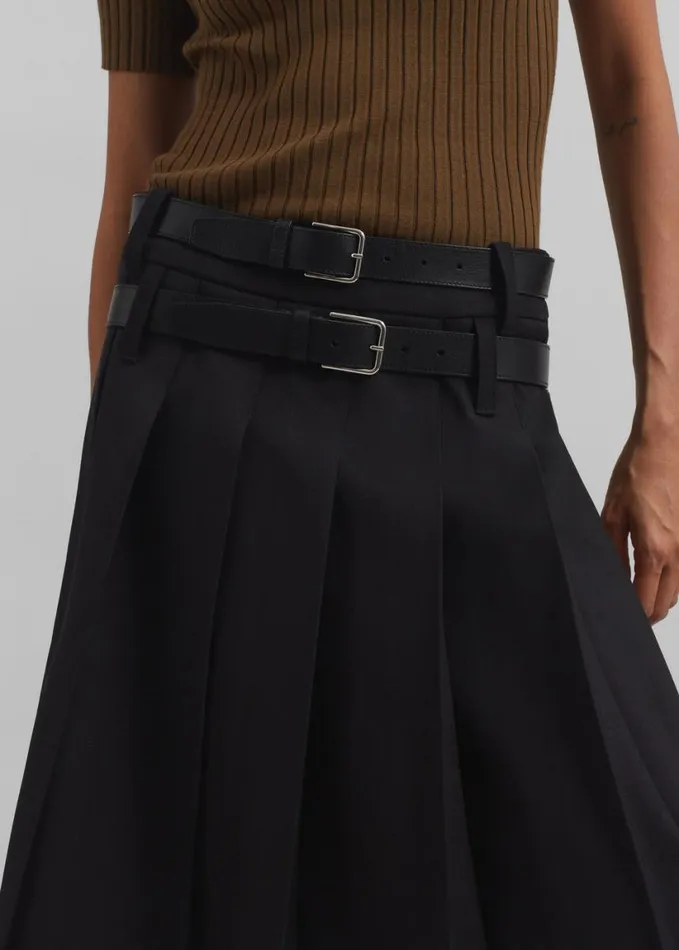 Clothing Women The Frankie Shop Sarina Pleated Skirt 8211 Black